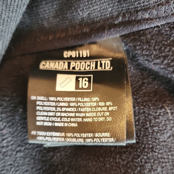 Quilted Black and Gray Dog Coat with Water-Resistant Finish - Picture 8 of 10